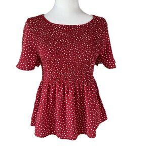 ❤️Urban Romantics Red Polka Dot Peplum Top  Size S  Feminine & Flirty